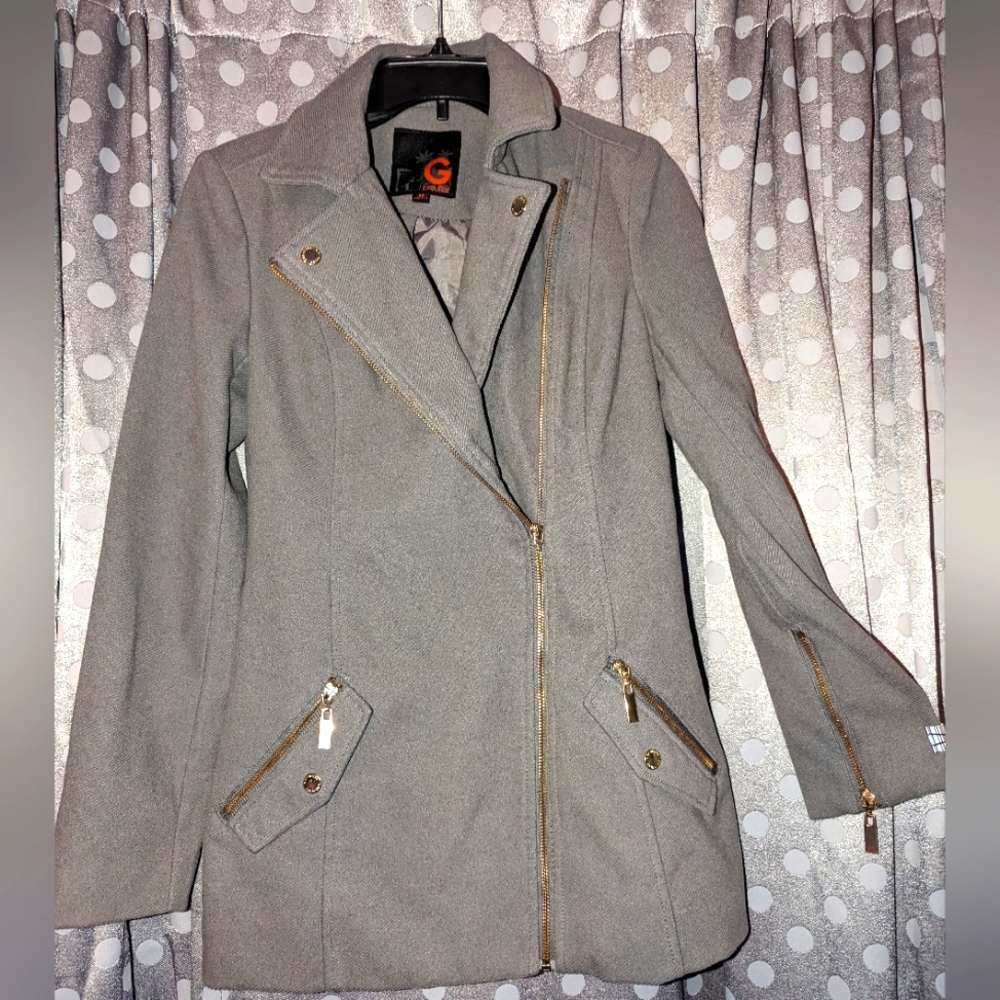 G by GUESS Full Zip Moto Jacket with Zip Cuffs XS